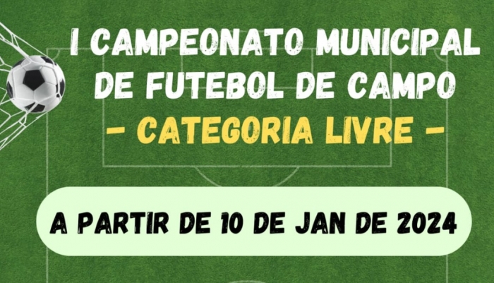 ⚽Inscrições estão abertas para o Campeonato Municipal de Futebol