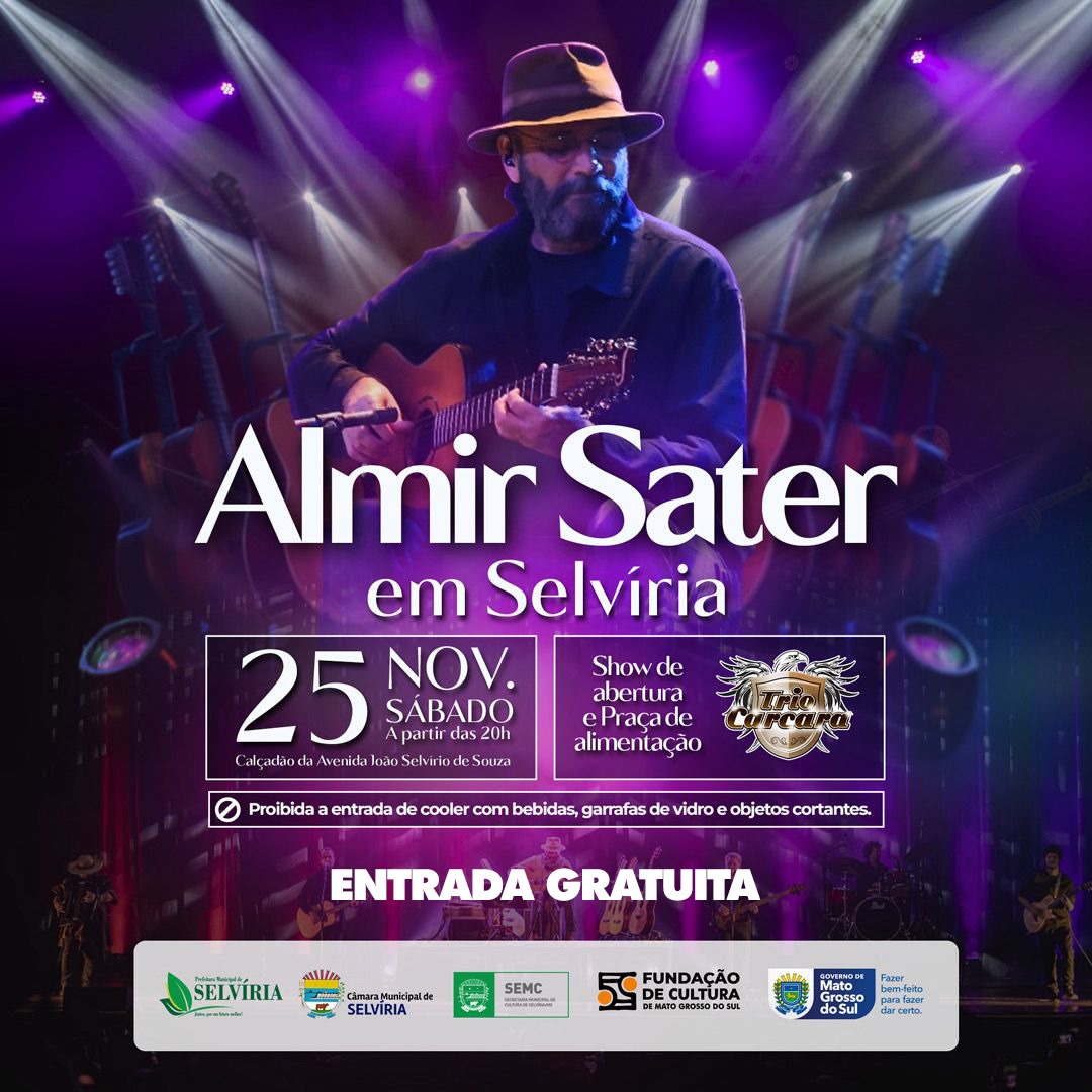 Almir Sater retorna a Porto Alegre em agosto com show no Auditório